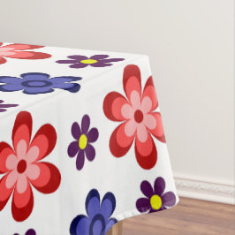 Toalha De Mesa Boho Blue Purple Red Flowers Medium Tablecloth