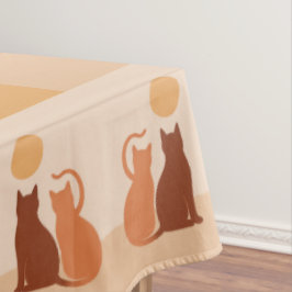 Toalha De Mesa Boho Cats Sunset Desert