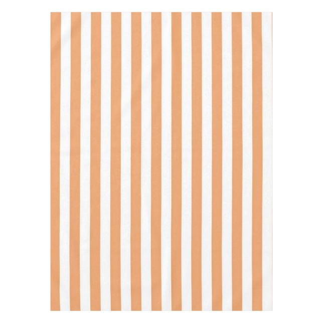 Toalha De Mesa Boho Chic Listras Laranja Vibrantes Primavera & Ve (Frente)