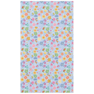 Toalha De Mesa Boho Flowers Padrão B01.w Lblue BG