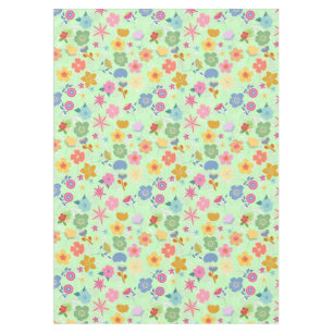 Toalha De Mesa Boho Flowers Padrão B01.w LGreen BG