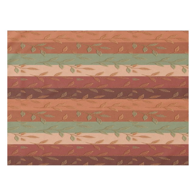 Toalha De Mesa Boho Leaf Pattern Rustic Home Decor (Frente (Horizontal))