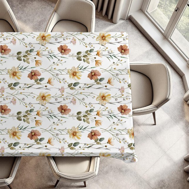 Toalha De Mesa Boho Watercolor Wildflower (Criador carregado)