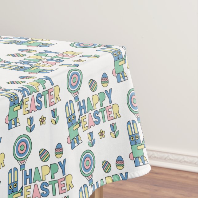 Toalha De Mesa Bola de Easter Feliz – Padrão Fofo (Posição Original)