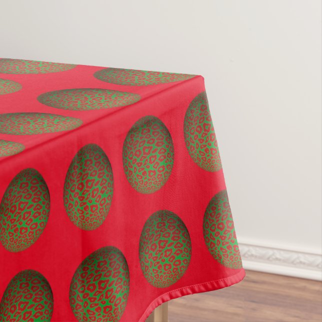 Toalha De Mesa Bolas de Natal do Leopardo (Posição Original)
