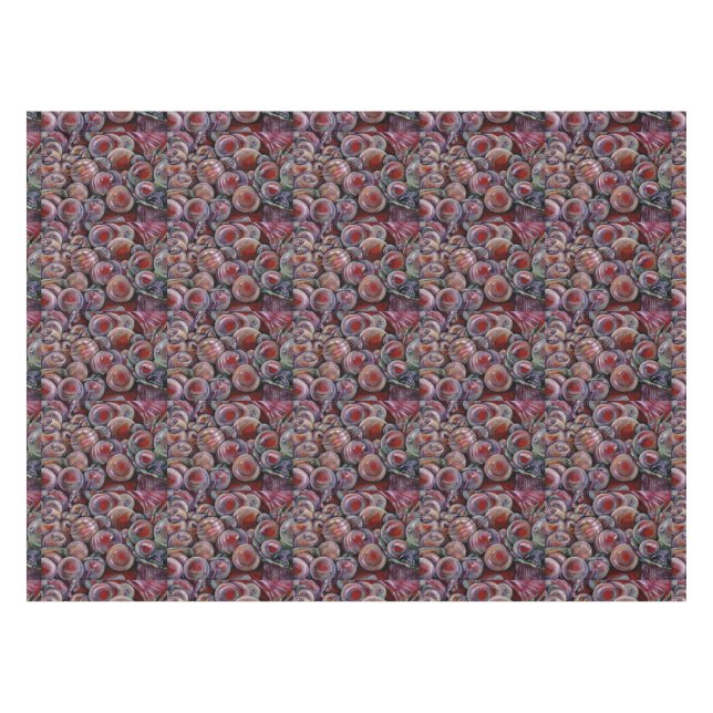 Toalha De Mesa Bolas de Natal Vermelhas (Frente (Horizontal))