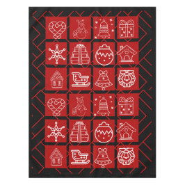 Toalha De Mesa Bold Red & Black Geometric Christmas Tablecloth