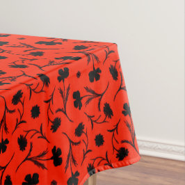 Toalha De Mesa Bold Red Black Liberty Padrão Floral Chic