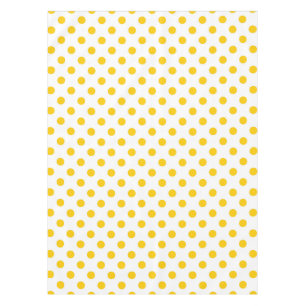 Toalha De Mesa Bolinhas Amarelas de Fundo Branco