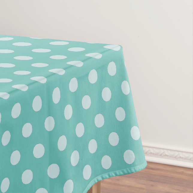 Toalha De Mesa Bolinhas Aqua (Posição Original)