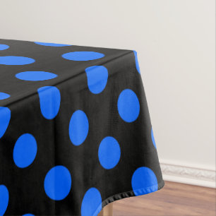 Toalha De Mesa bolinhas azuis e pretas