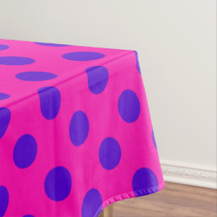 Toalha De Mesa bolinhas azuis na fúcsia