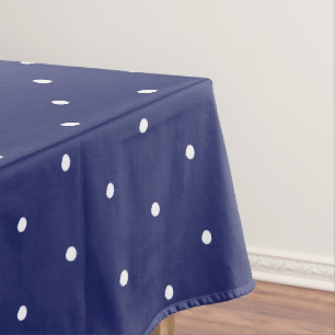 Toalha De Mesa Bolinhas brancas, azuis e marinho, elegantes