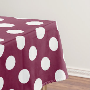 Toalha De Mesa Bolinhas brancas em burgundy