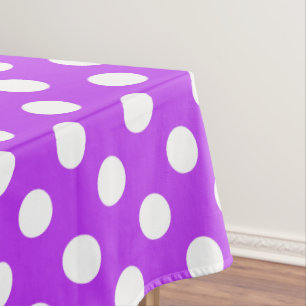 Toalha De Mesa Bolinhas brancas em roxo brilhante