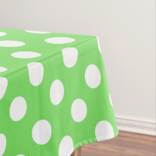 Toalha De Mesa Bolinhas brancas em verde-maçã
