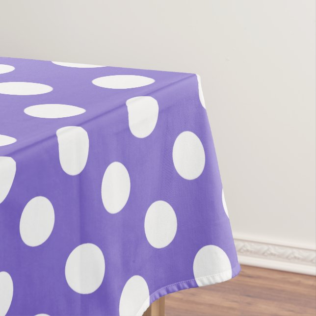 Toalha De Mesa Bolinhas brancas no periwinkle (Posição Original)