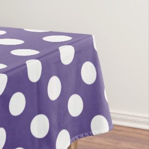 Toalha De Mesa Bolinhas brancas no ultravioleta