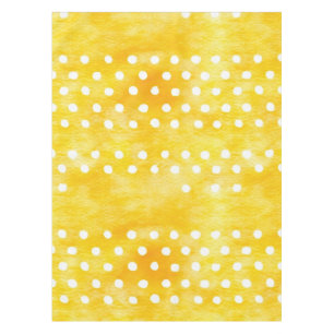Toalha De Mesa Bolinhas de Aquarela - Amarelo Terrestre e Branco