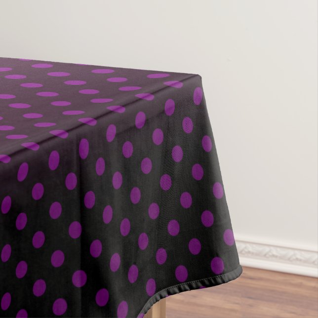 Toalha De Mesa Bolinhas gradiente roxo cores pretas escuras impre (Posição Original)