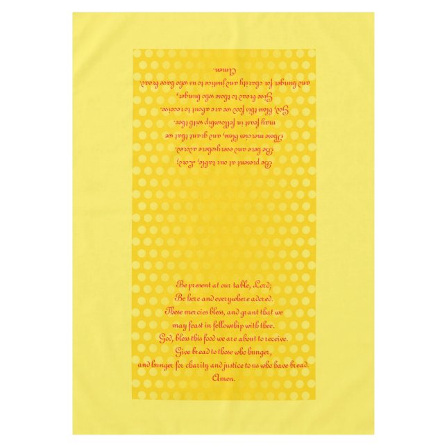 Toalha De Mesa Bolinhas gradientes amarelo + sua oração / graça (Frente)