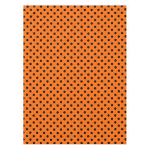 Toalha De Mesa Bolinhas laranja e preta