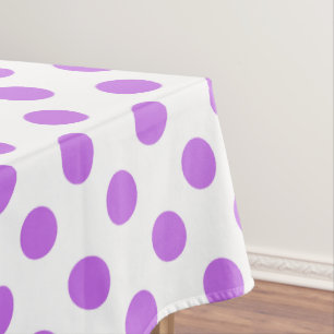 Toalha De Mesa bolinhas Lilás e brancas