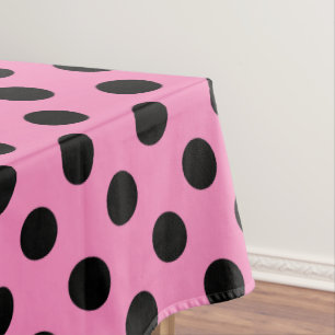 Toalha De Mesa Bolinhas pretas a rosa