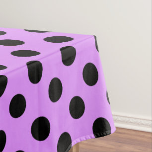 Toalha De Mesa bolinhas pretas em lilás