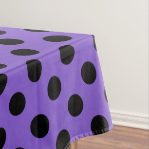 Toalha De Mesa bolinhas pretas na lavanda