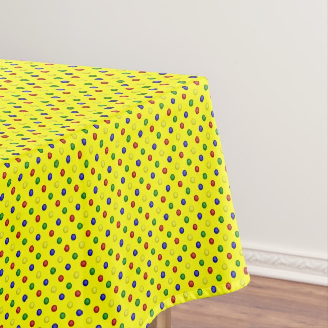 Toalha De Mesa BOLINHAS PRIMÁRIAS AMARELO-52x70 TABLECLOTH (Posição Original)