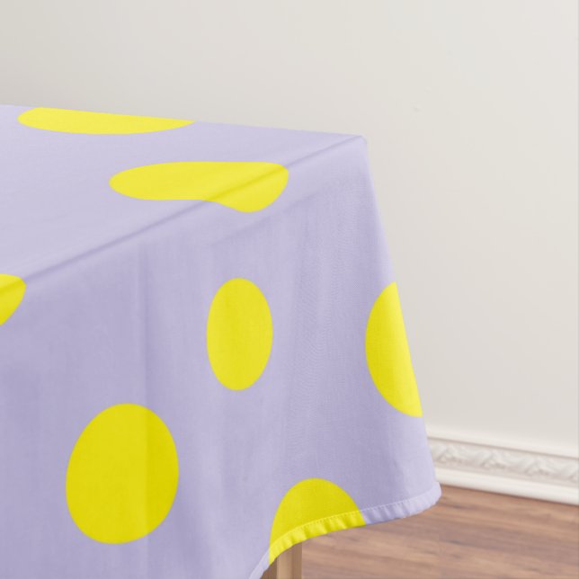 Toalha De Mesa Bolinhas redondas amarelas na cinza (Posição Original)