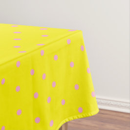 Toalha De Mesa Bolinhas rosa em amarelo