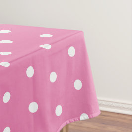 Toalha De Mesa Bolinhas simples, cor-de-rosa e branco