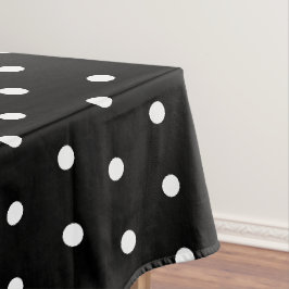 Toalha De Mesa Bolinhas simples preto e branco