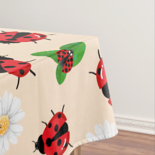 Toalha De Mesa Bolinhas vermelha-branca Ladybug Daisy verão