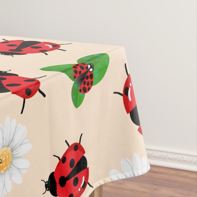 Toalha De Mesa Bolinhas vermelha-branca Ladybug Daisy verão (Posição Original)