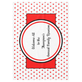 Toalha De Mesa Bolinhas Vermelhas Brancas de Reunião da Família