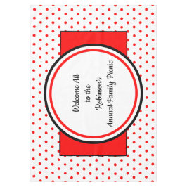 Toalha De Mesa Bolinhas Vermelhas Brancas Picnic da Família