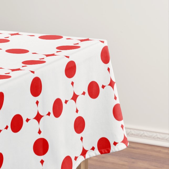 Toalha De Mesa Bolinhas Vermelhas, Padrão de Bolinhas, Pontos, Po (Posição Original)