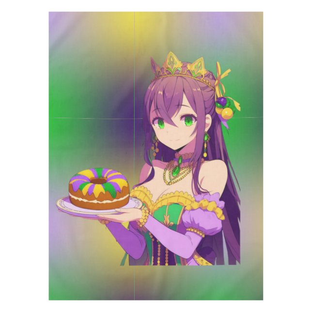 Toalha De Mesa Bolo Rei Anime Mardi Gras (Frente)