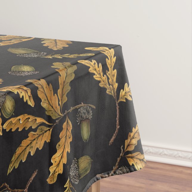 Toalha De Mesa Bolotas de carvalho em preto (Posição Original)