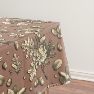 Toalha De Mesa Bolotas de Oak Marrom, Vintage, Elegante