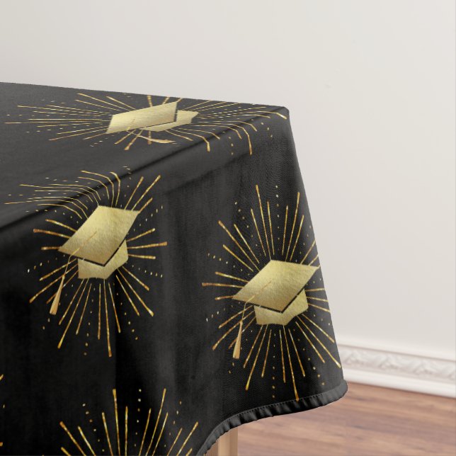 Toalha De Mesa Boné de formatura com Ouro Starburst (Posição Original)