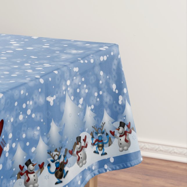 Toalha De Mesa Boneco de neve e amigos do Natal (Posição Original)