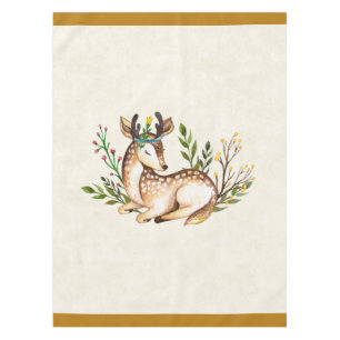 Toalha De Mesa Bonito Aquarela com veado para baixo