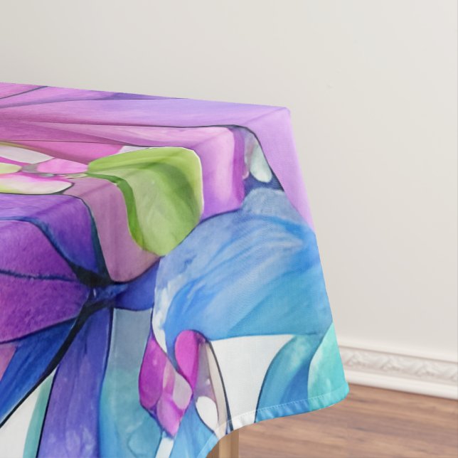 Toalha De Mesa Borboleta Azul em Campo de Flores (Posição Original)