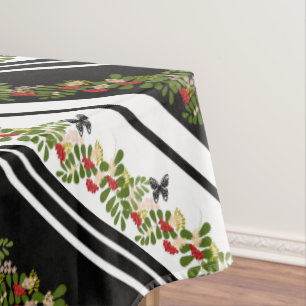 Toalha De Mesa Borboleta de morango sem costura deixa rajada