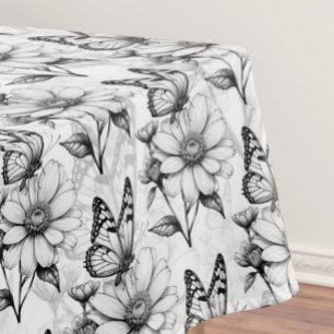 Toalha De Mesa Borboleta minimalista na Design de padrão de flore