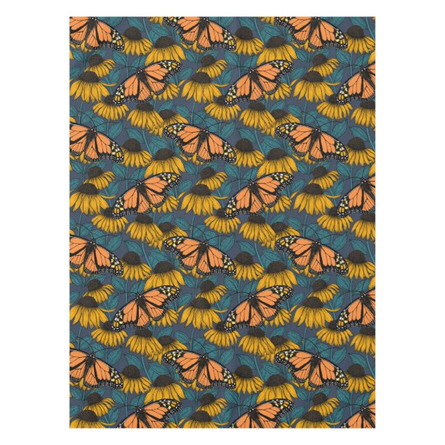 Toalha De Mesa Borboleta-monarca em compositores amarelos (Frente)